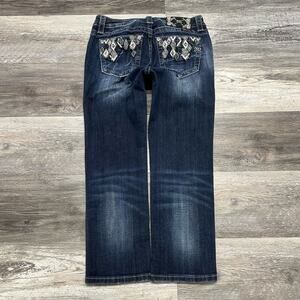 Miss‎ Me Curvy Cropped Jeans Mid Rise Dark Wash Blue Women 26 McBling y2k 2000s